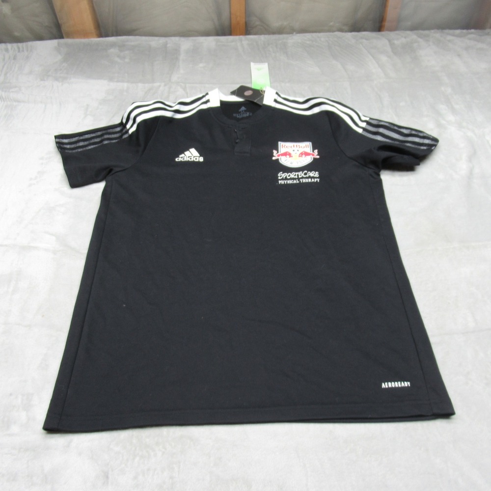 Adidas Primegreen Shirt Mens Medium Black Aeroready Henley Training Red Bull NWD